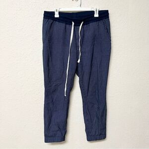 J. Crew Navy Blue Track Pants with White Drawstring